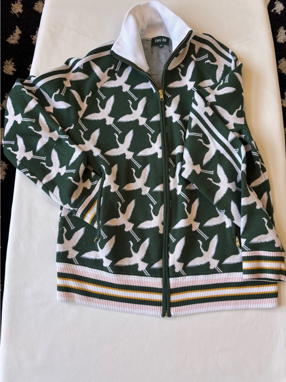Fore All Women's Green & White Zip-Up Jacket